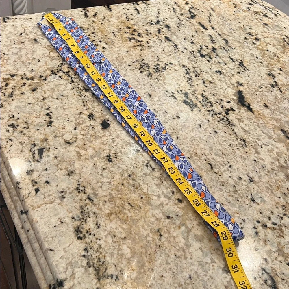 Robert Talbott Estate for Harrods Blue and Orange Geometric Silk Tie